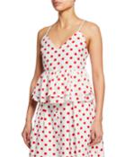 Polka-dot Ruffle Peplum Crop-top