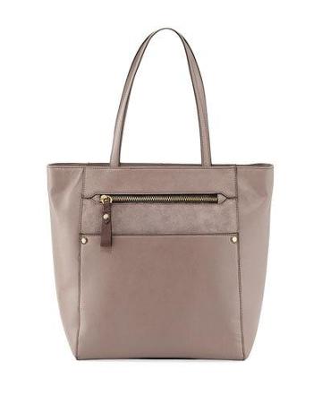 Daphne Tall Mixed Leather Tote Bag,