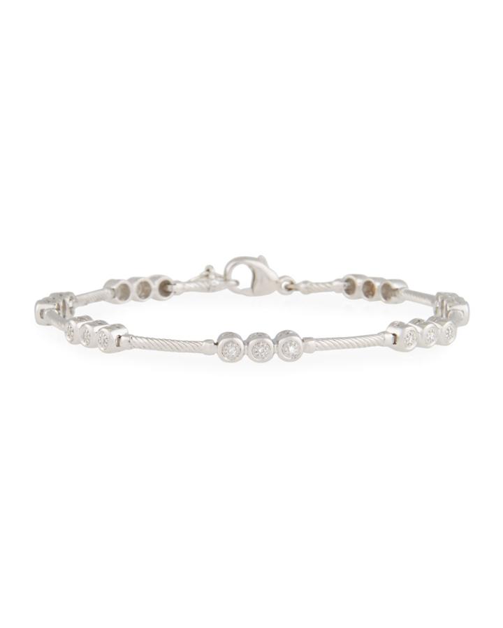 18k Gold Diamond Trio Cable Bangle