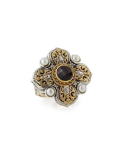 Pearl+onyx Ring