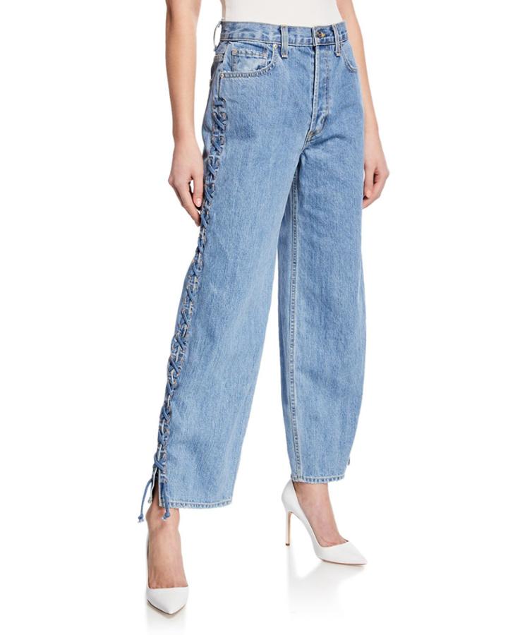 Nana Denim Whipstitch Lace-up