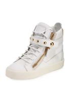 May Metallic Lace-up High-top Sneaker,