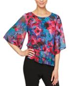 Tiered Asymmetric Printed Blouse