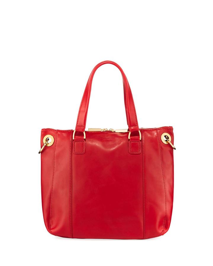 Jared Leather Shoulder Bag, Red