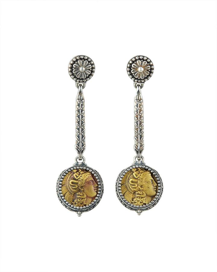 Bronze Coin-drop Earrings