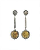 Bronze Coin-drop Earrings