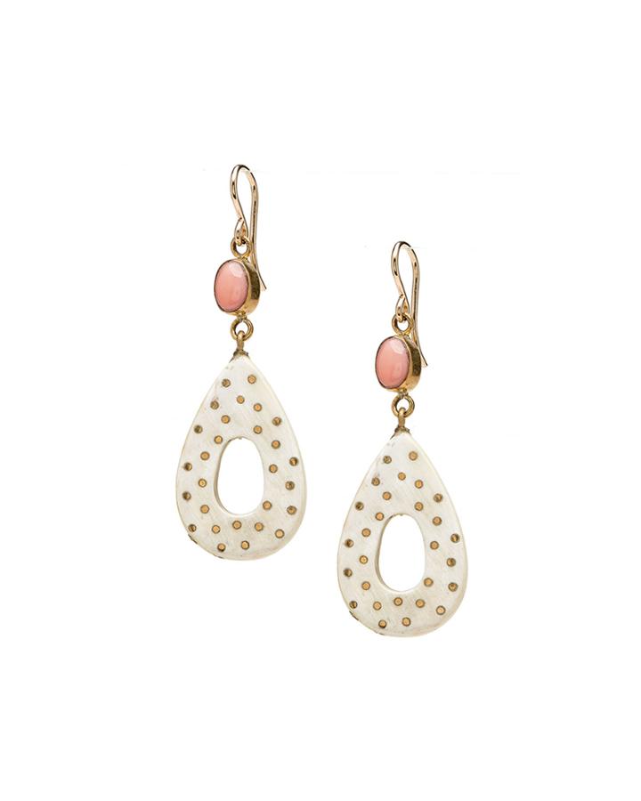 Light Horn Teardrop Dangle Earrings