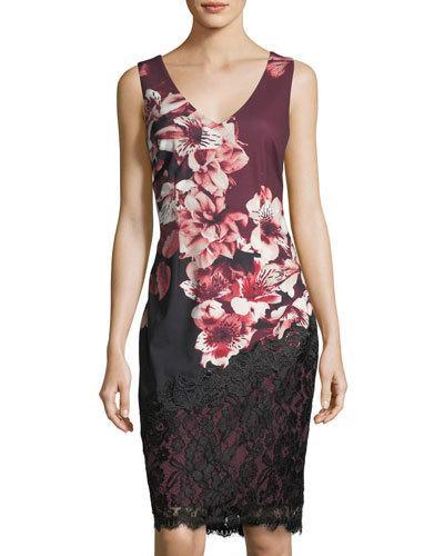 Lace-trim Floral-print