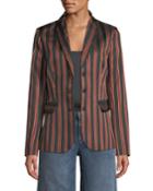 Striped Button Front Blazer