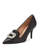 Amari Leather Loafer Pump With Buckle Detail