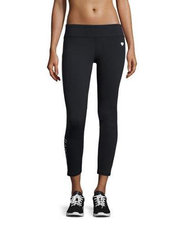 Logo-print Ankle Leggings, Black