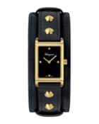 Rectangular Watch With Padded Leather