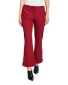 Cropped Flare Trousers With