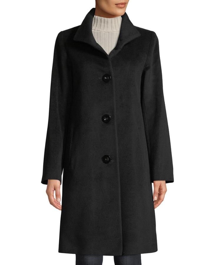 Button-front Wool Coat