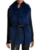 Belted Layered Fox-fur Vest