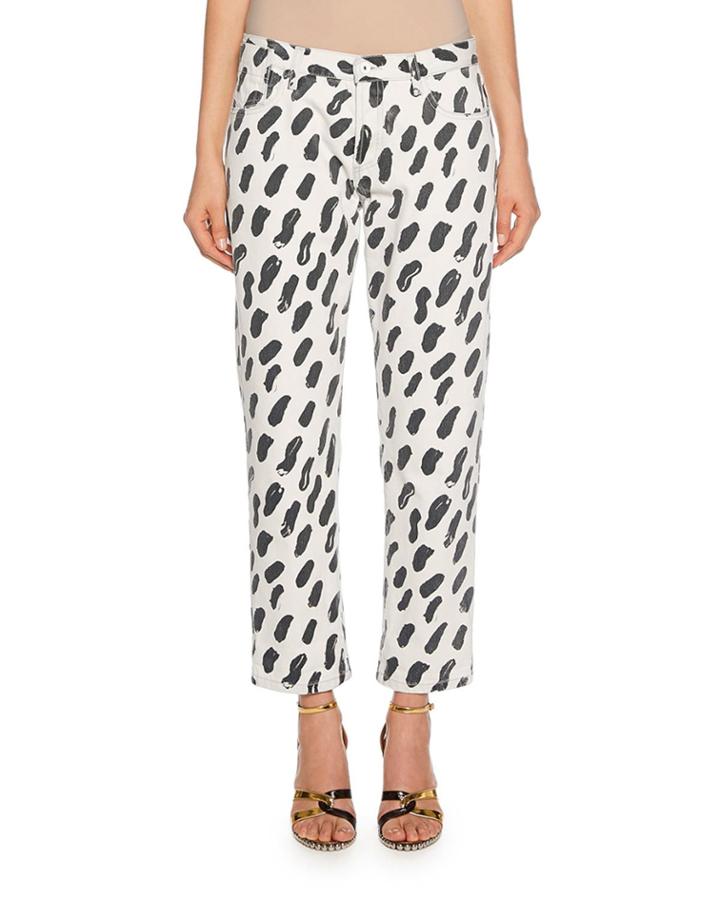 Brushstroke Cropped Jeans