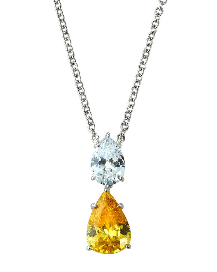 Double Cubic Zirconia Pear Necklace