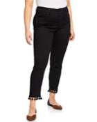 Plus Size Sheri Ankle Tassel-hem Jeans