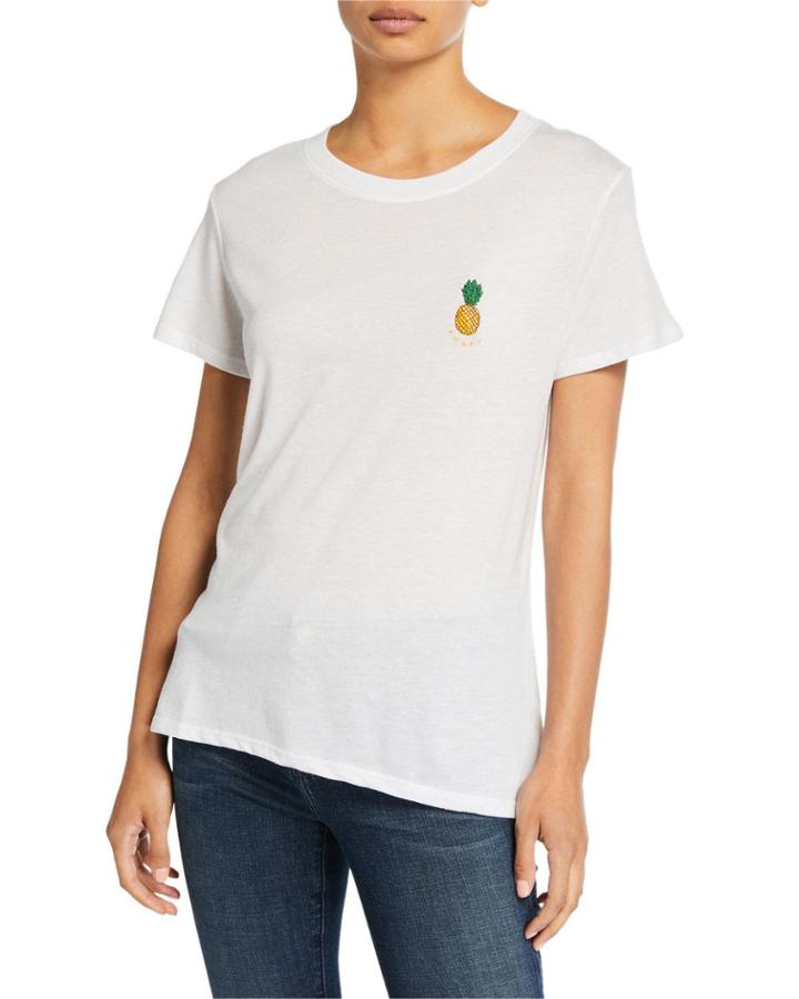 Embroidered Pineapple Short-sleeve