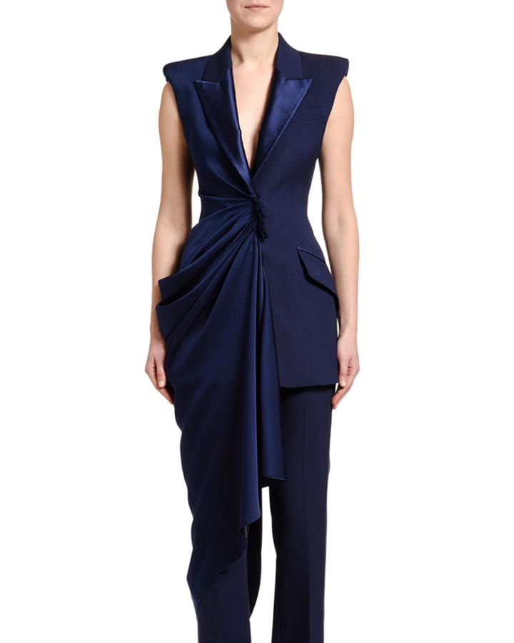 Draped Half-satin Draped Vest