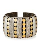 Dot 18k & Silver Pave Diamond Cuff Bracelet