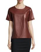 Short-sleeve Leather Tee,