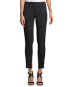 Fitted Straight-leg Milano Jersey Sport Pants W/ Zip Detail