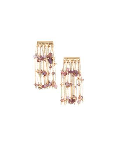 East-west Chain Tassel Earrings