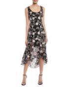 High-low Floral Embroidered