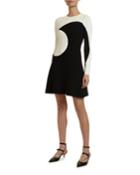 Long-sleeve Moon-inlay Dress