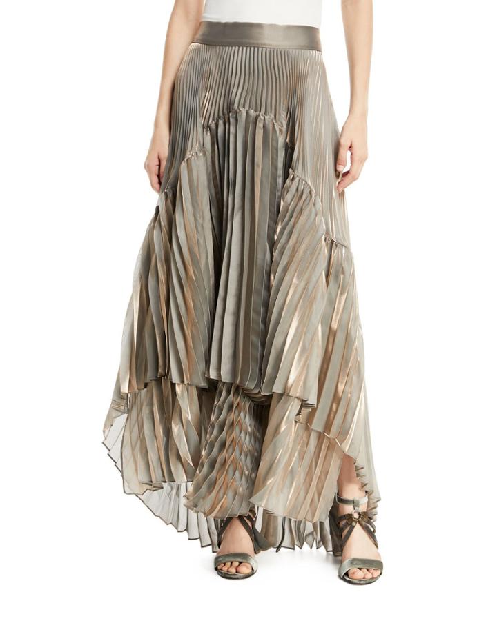 Metallic Pleated Iridescent Tiered