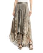 Metallic Pleated Iridescent Tiered