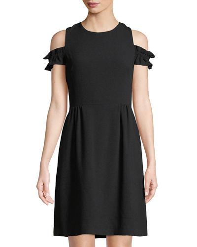 Cole-shoulder Ruffle-sleeve