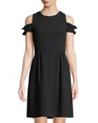 Cole-shoulder Ruffle-sleeve