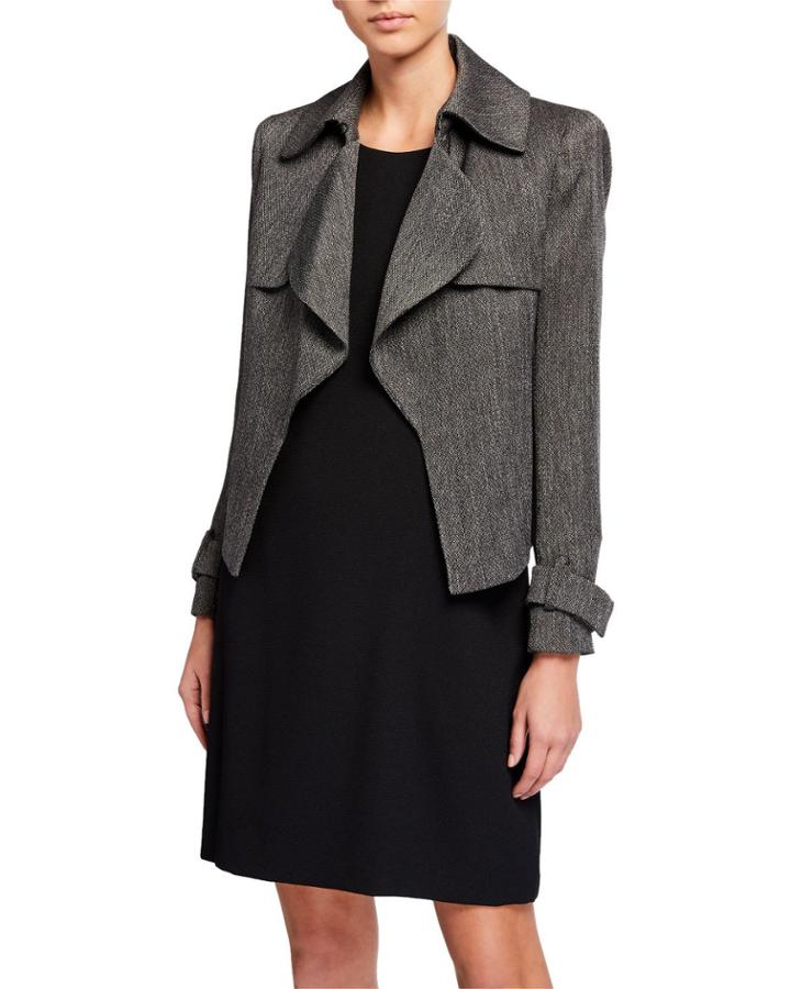 Herringbone Cascade Short Trench Jacket