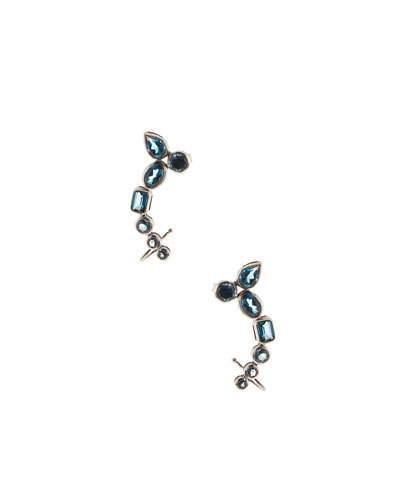 London Blue Topaz Climber Earrings