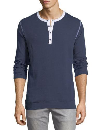 James Contrast-trim Henley Tee
