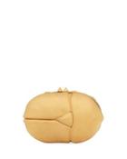 Framed Hard-shell Metal Beetle Bag, Gold
