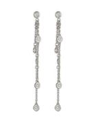14k White Gold By-the-yard Diamond Dangle Earrings