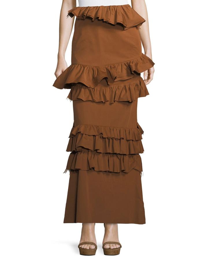Long Tiered Ruffled
