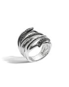 Bamboo Lava Extra-wide Ring With Black