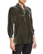Declan 3/4-sleeve Velvet Blouse
