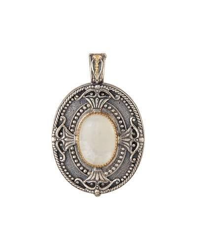 Erato Oval Labradorite Doublet Locket Pendant Enhancer