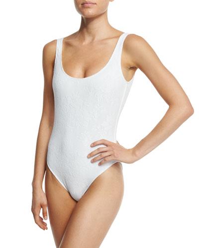Lace Scoop-back Classic One-piece