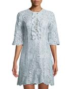 Odette Floral Crochet Ruffle Dress