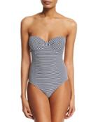 Striped Bandeau One-piece
