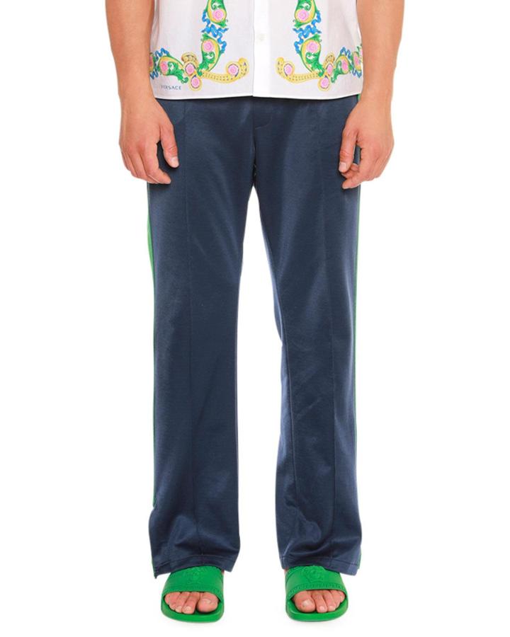 Side Slit Medusa-embroidered Track Pants