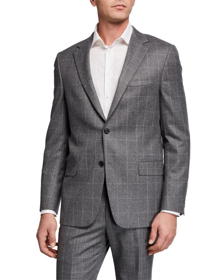Men's Classic-fit Plaid Wool Two-piece