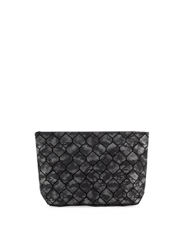 Honeycomb Geometic Acid Wash Clutch Bag