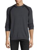 Cashmere Tonal-panel Sweater, Dark Gray
